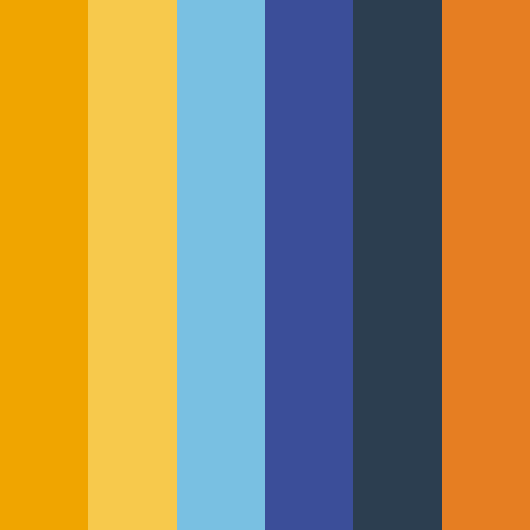 Download orange blue shades color palette PNG image (square)