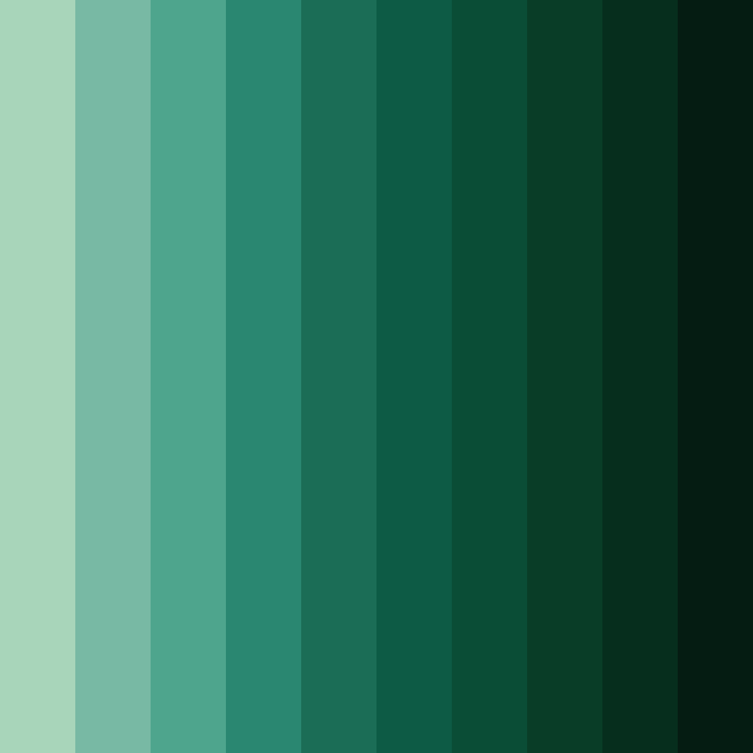 Download forest green shades color palette PNG image (square)