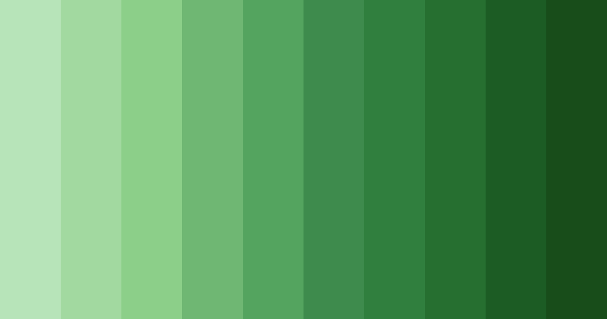 Download shades of leaf green color palette PNG image (landscape)