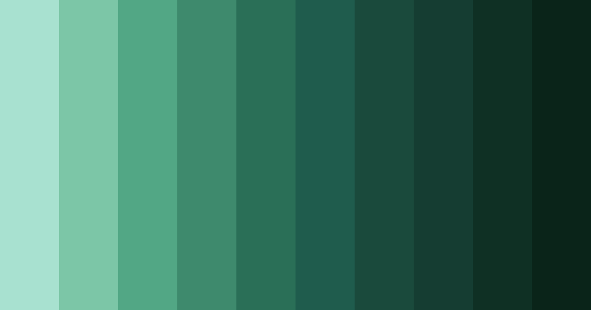 Download emerald shades color palette PNG image (landscape)
