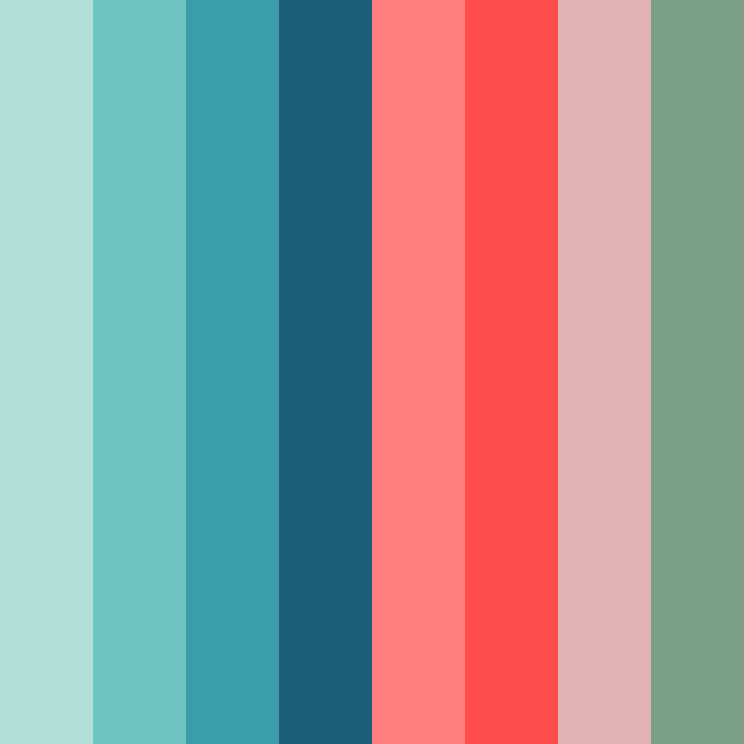 Download teal serenity color palette PNG image (square)