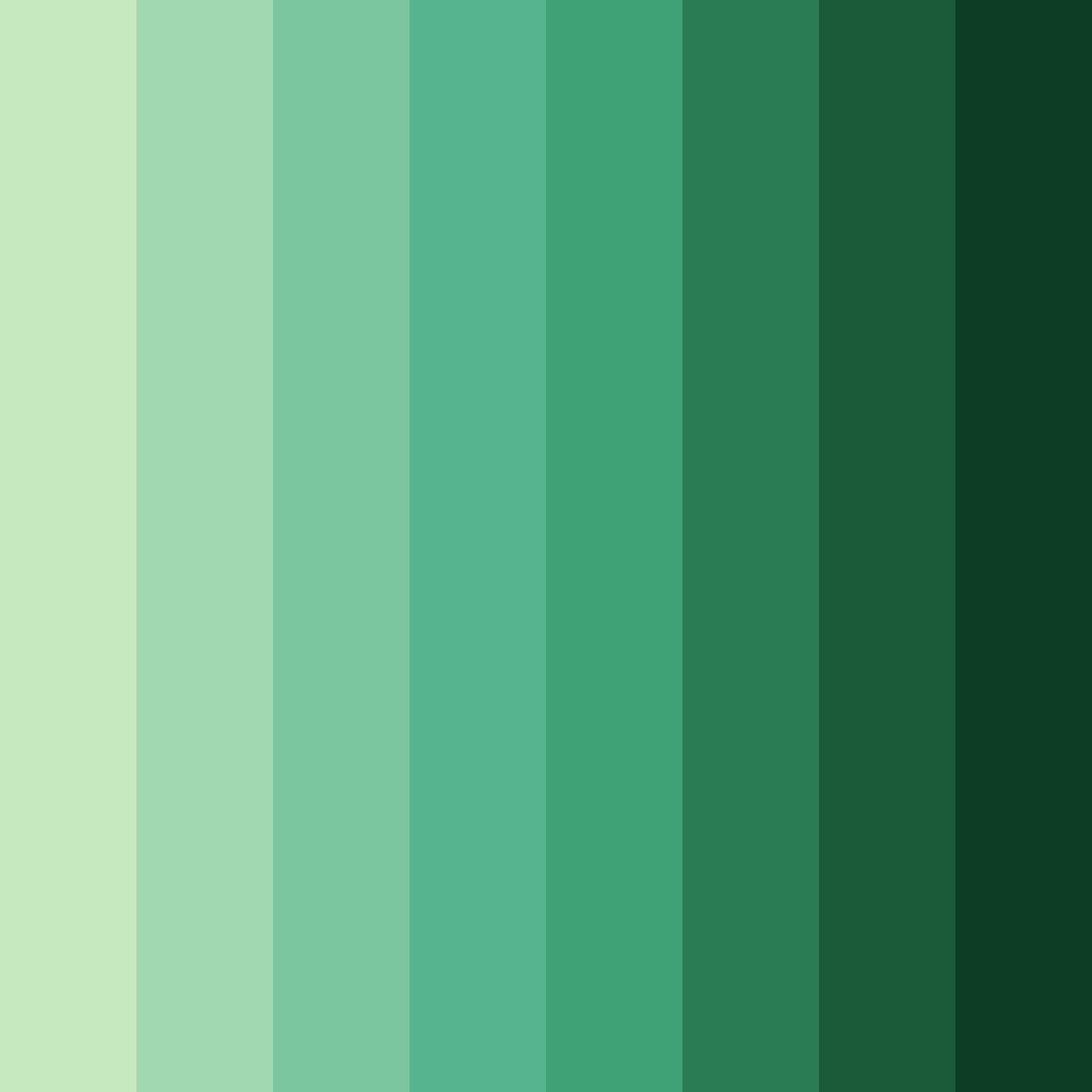 Download deep green serenity color palette PNG image (square)