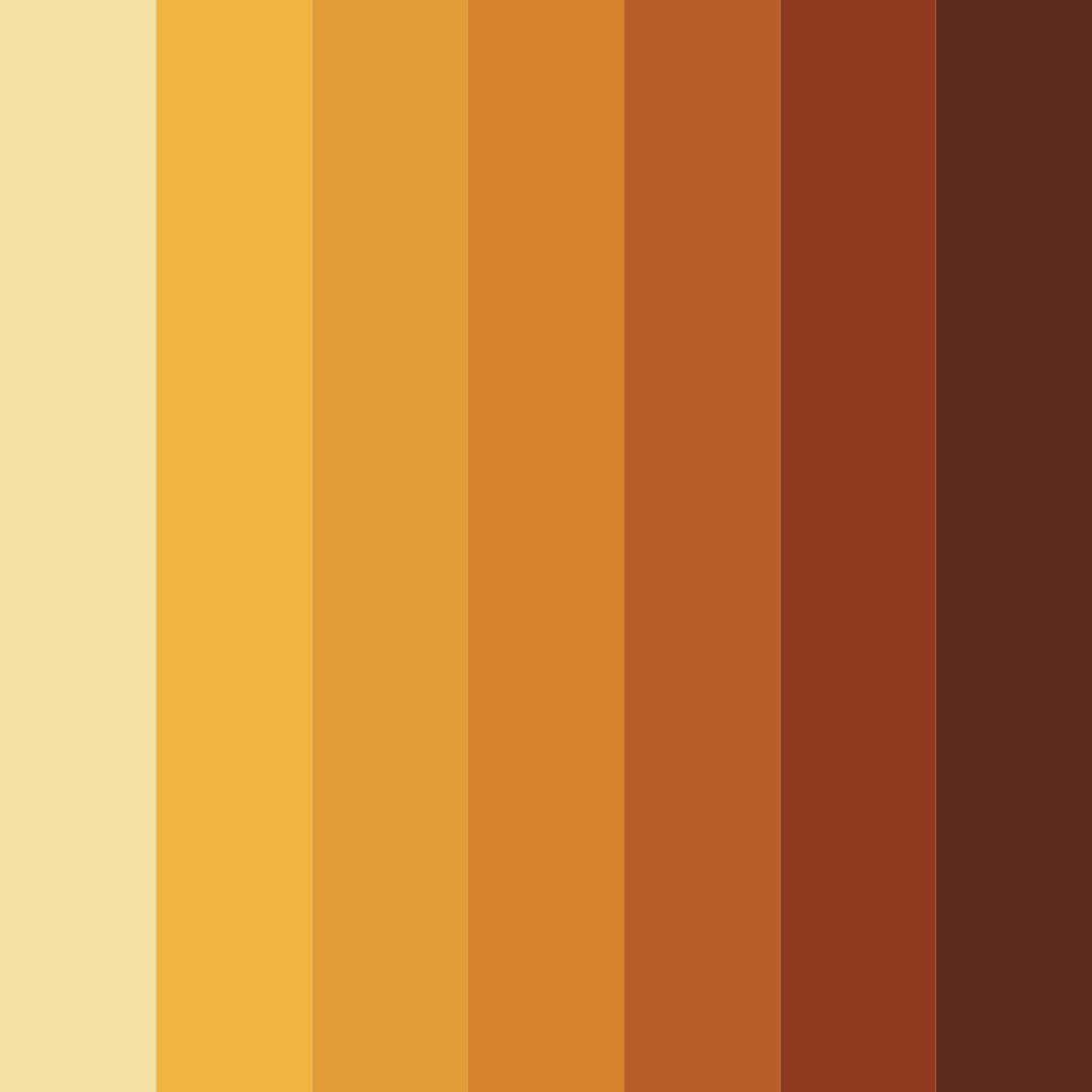 Download shades of orange color palette PNG image (square)