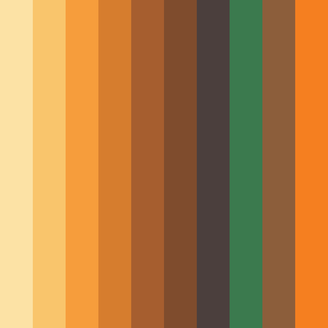Download earthy orange color palette PNG image (square)