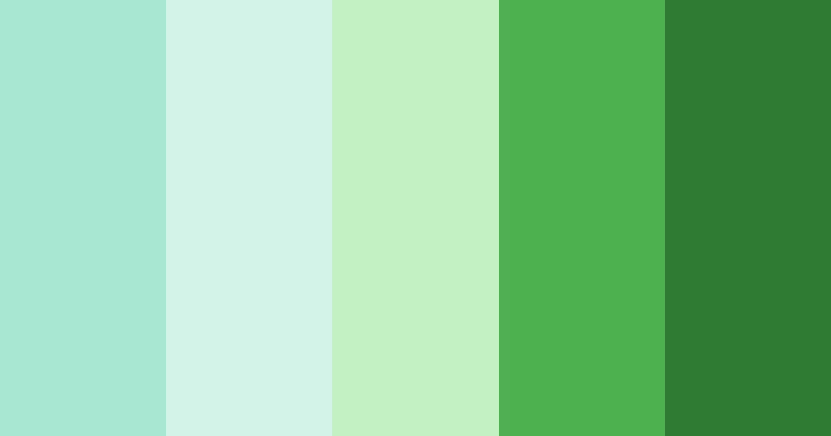 Download shades of green forest color palette PNG image (landscape)