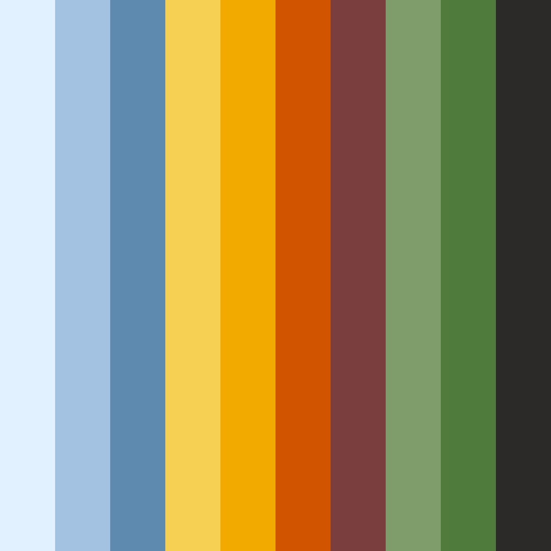 Download shades of blue and earth color palette PNG image (square)