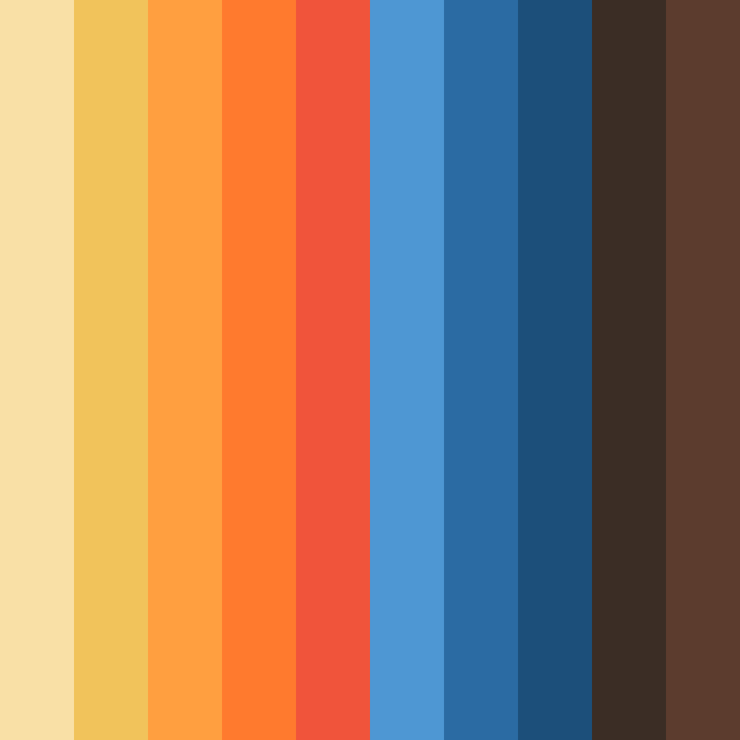 Download warm yellow and royal blue wuxia color palette PNG image (square)