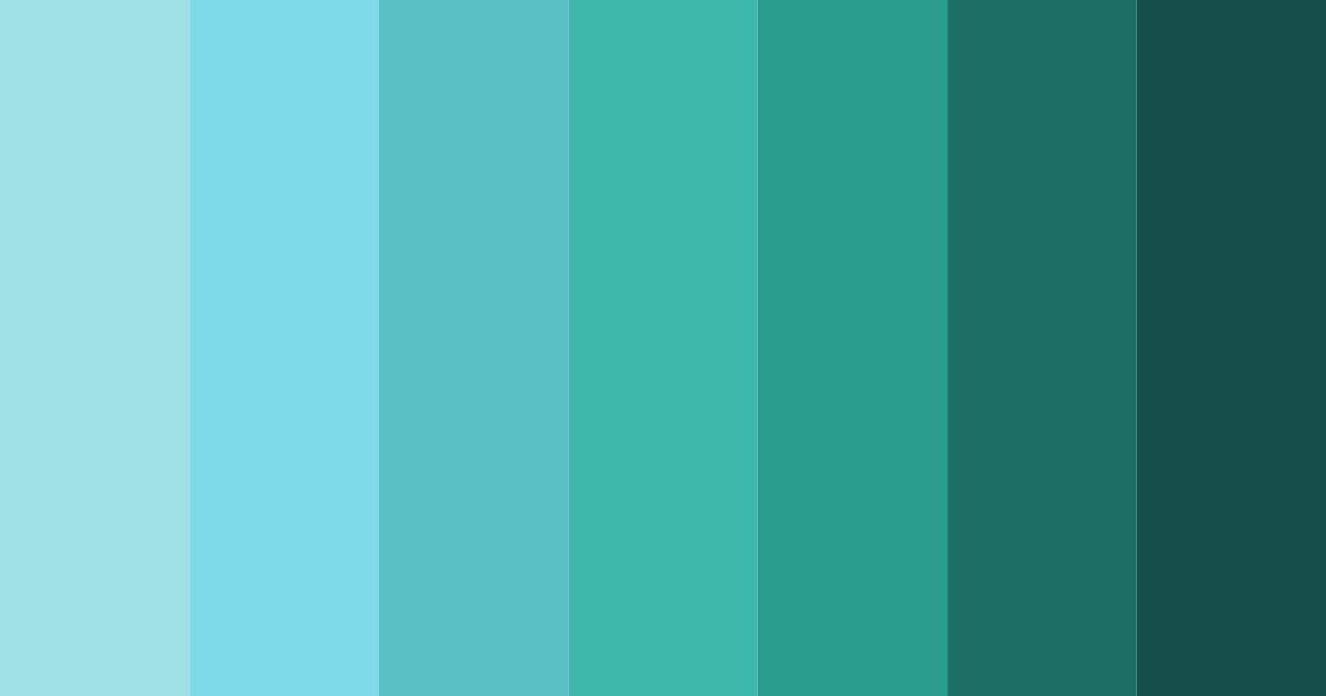Download shades of aqua green color palette PNG image (landscape)