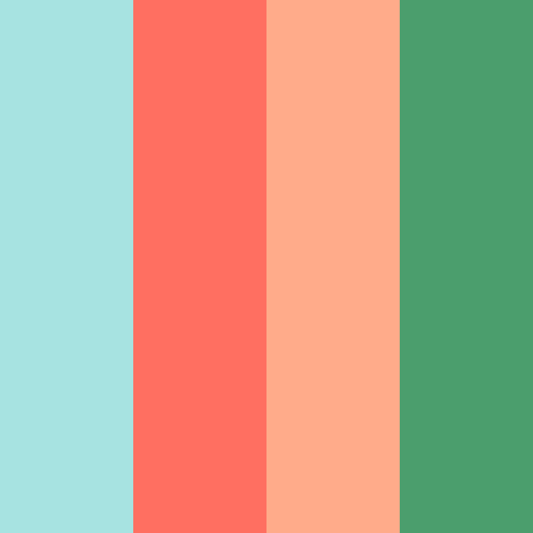 Download aqua summer color palette PNG image (square)