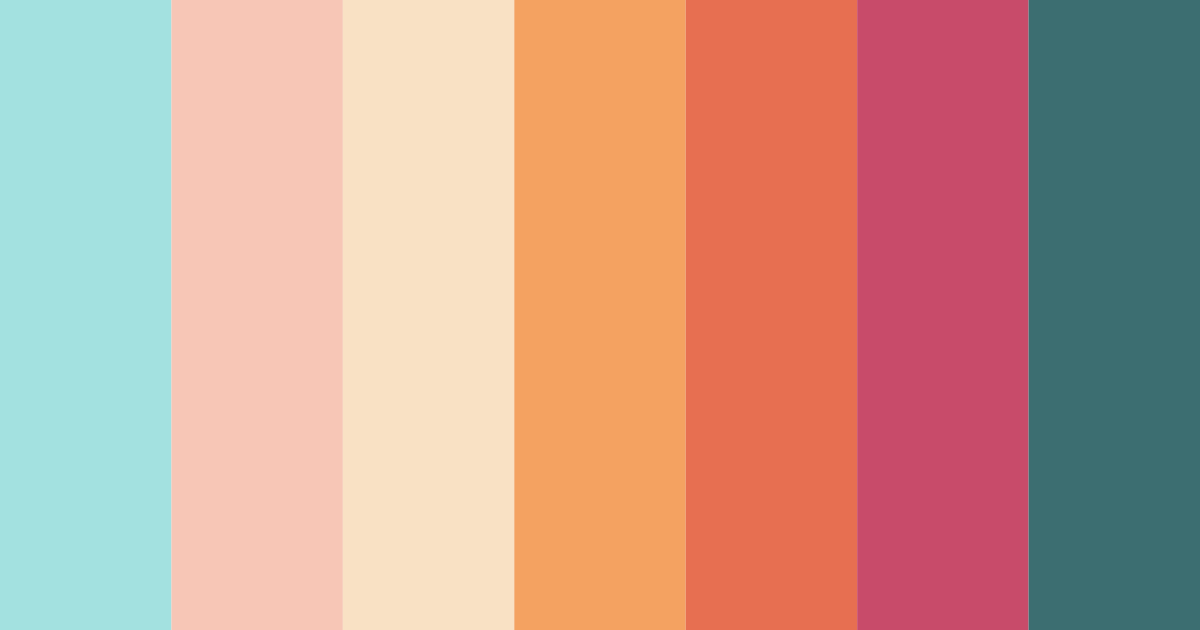 Download aqua summer color palette PNG image (landscape)
