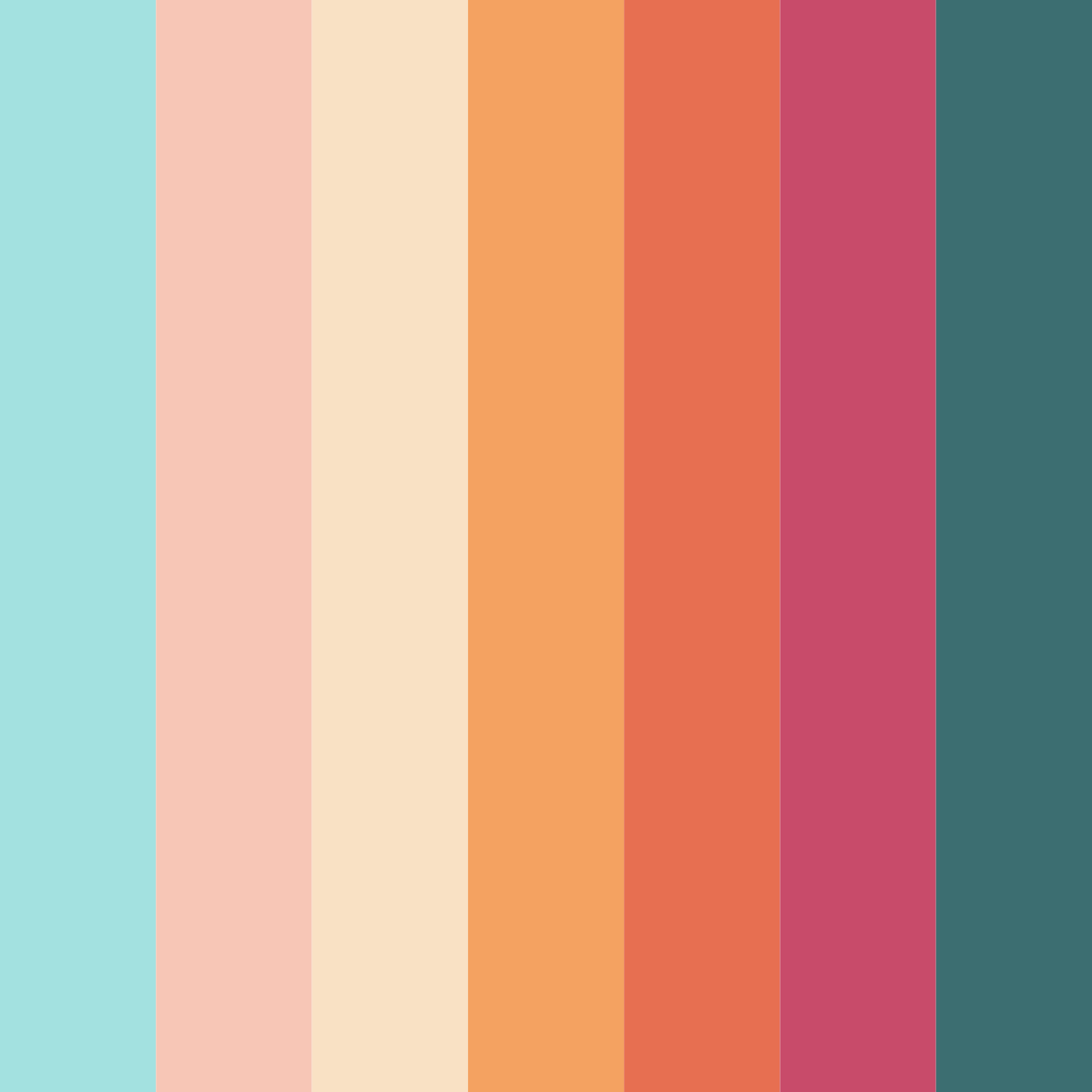 Download aqua summer color palette PNG image (square)