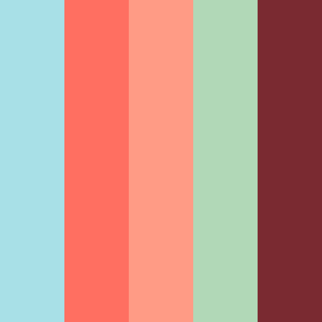 Download aqua summer color palette PNG image (square)
