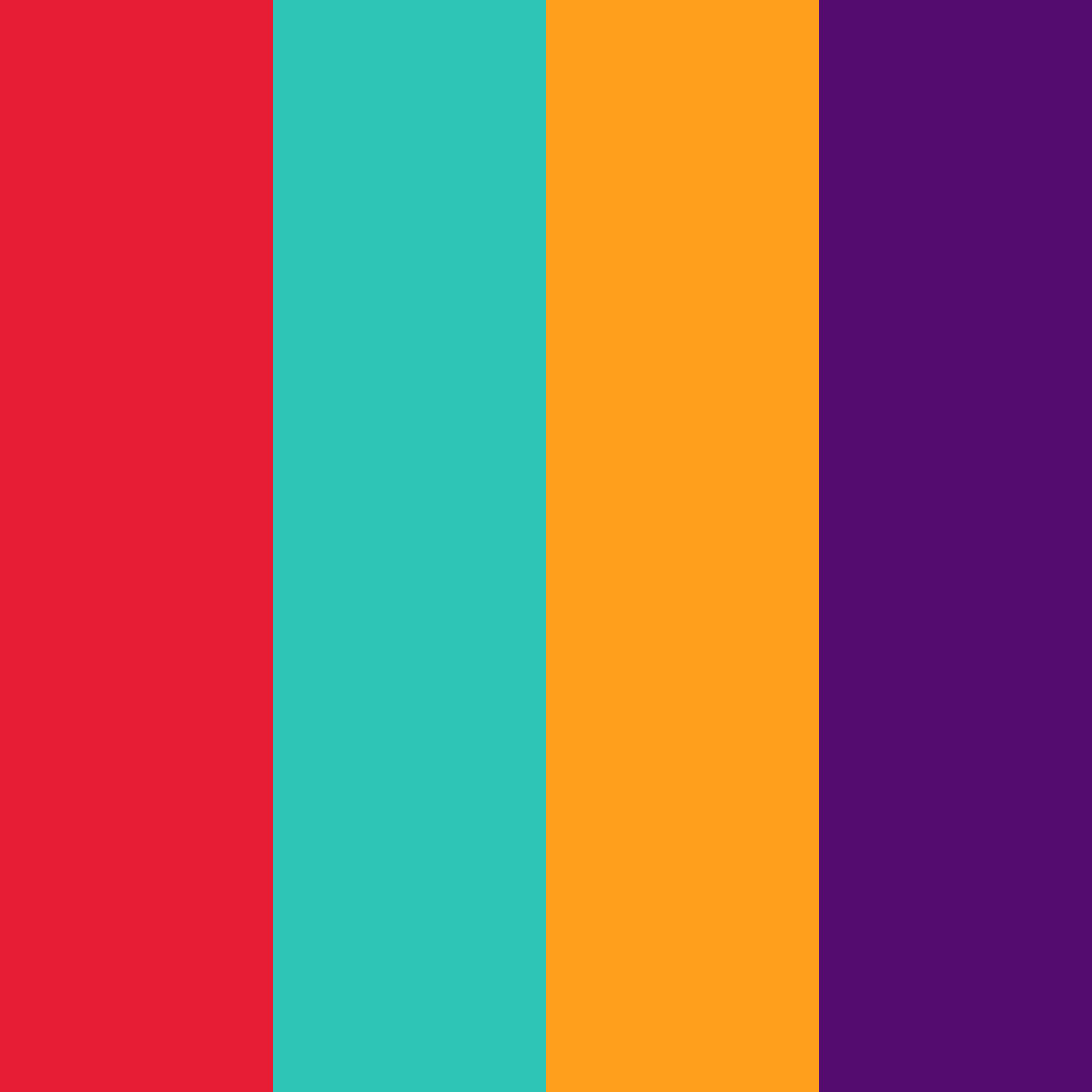 Download vibrant sunset color palette PNG image (square)