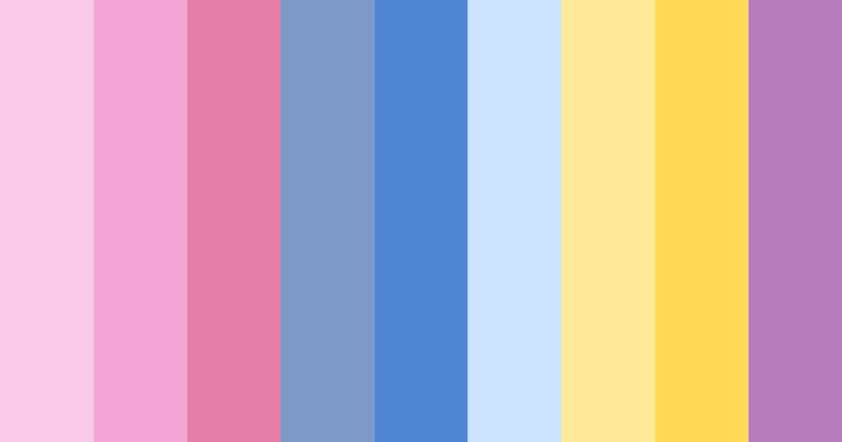 Download bright pink blue yellow purple color palette PNG image (landscape)