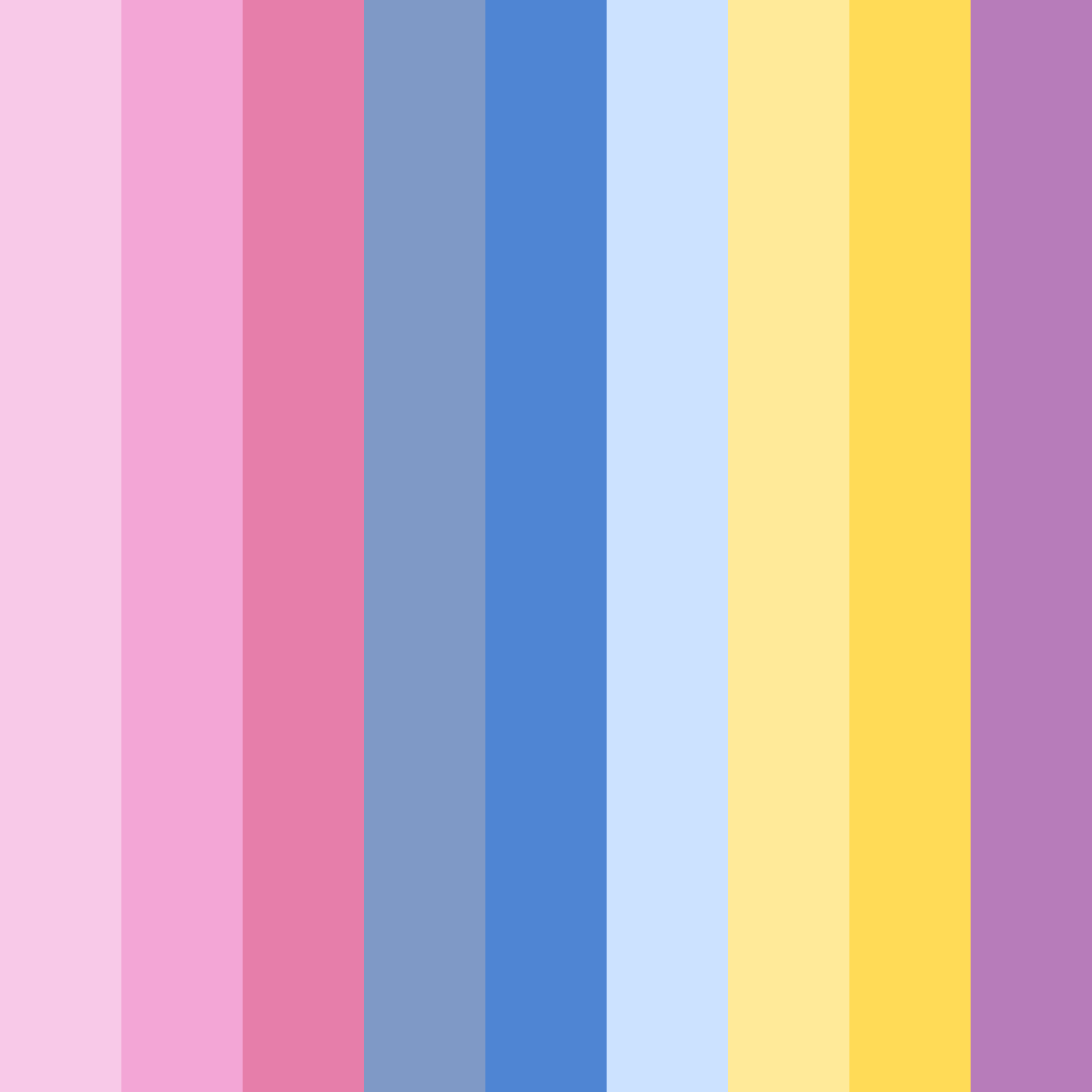 Download bright pink blue yellow purple color palette PNG image (square)