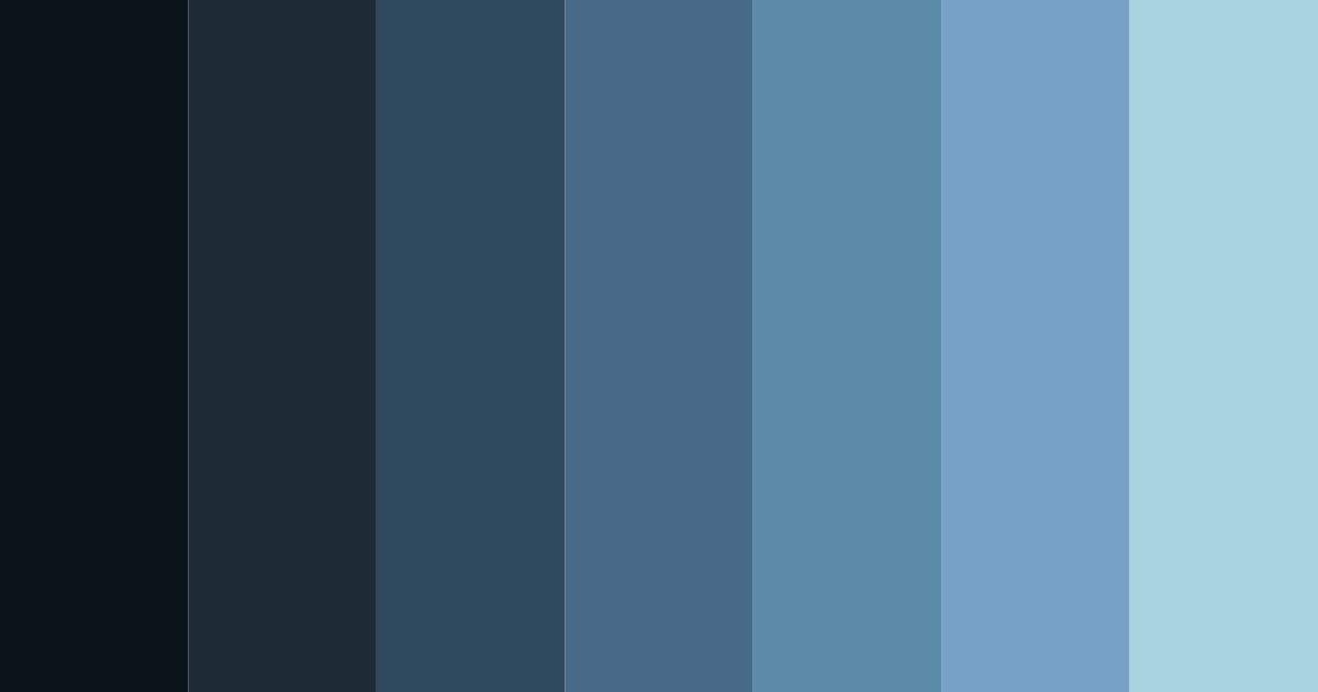 Download shades of blue color palette PNG image (landscape)