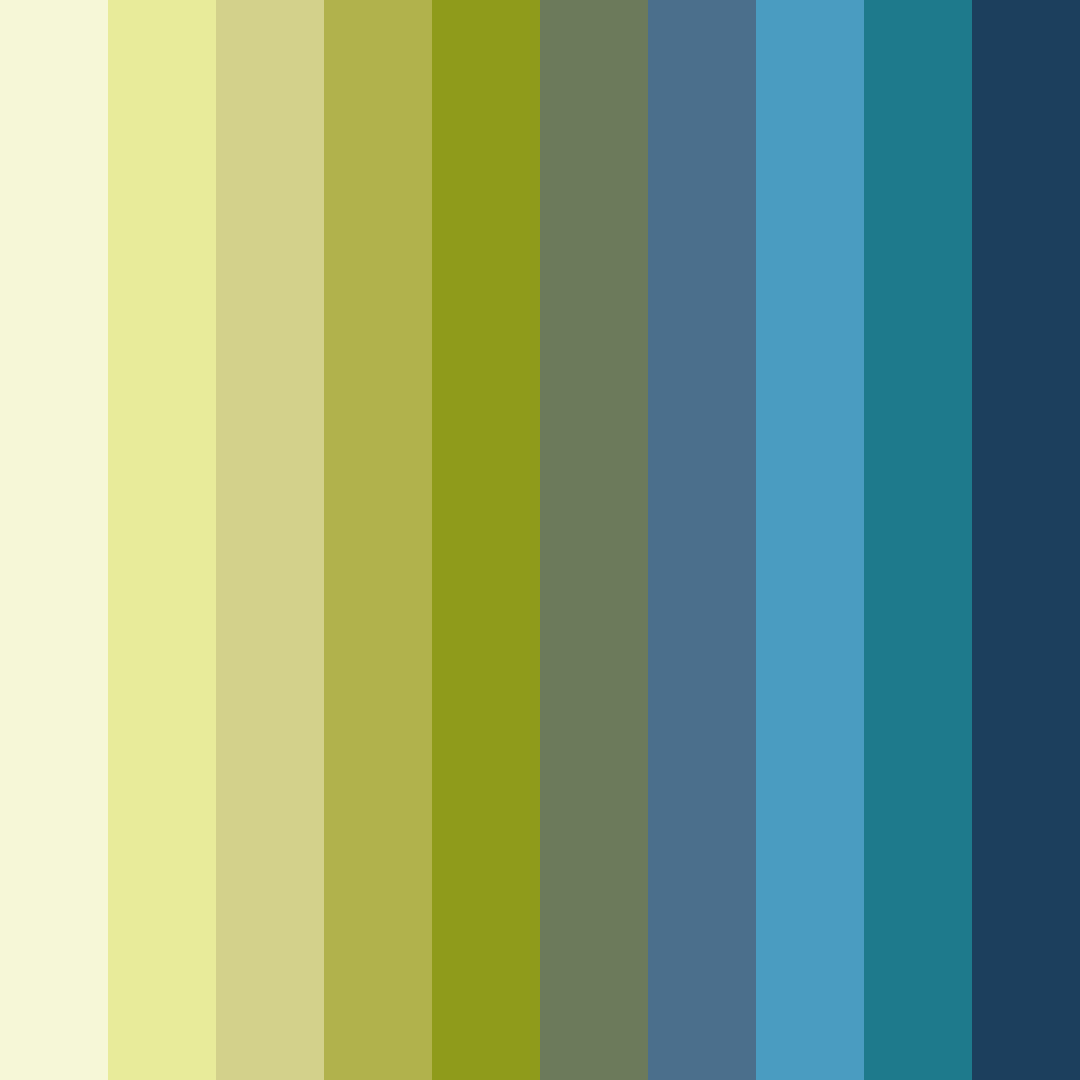 Download shades of green color palette PNG image (square)