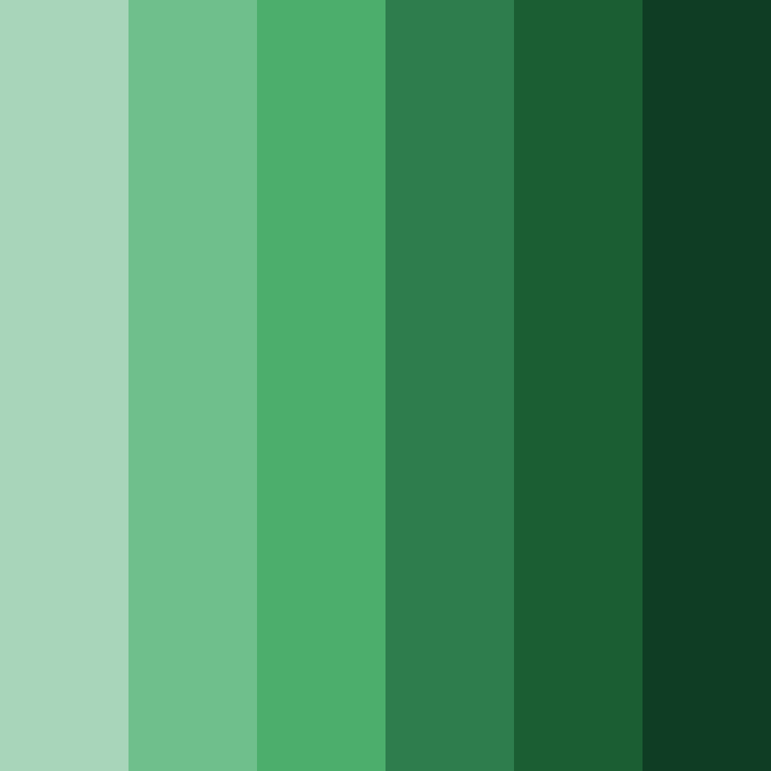 Download forest green shades color palette PNG image (square)