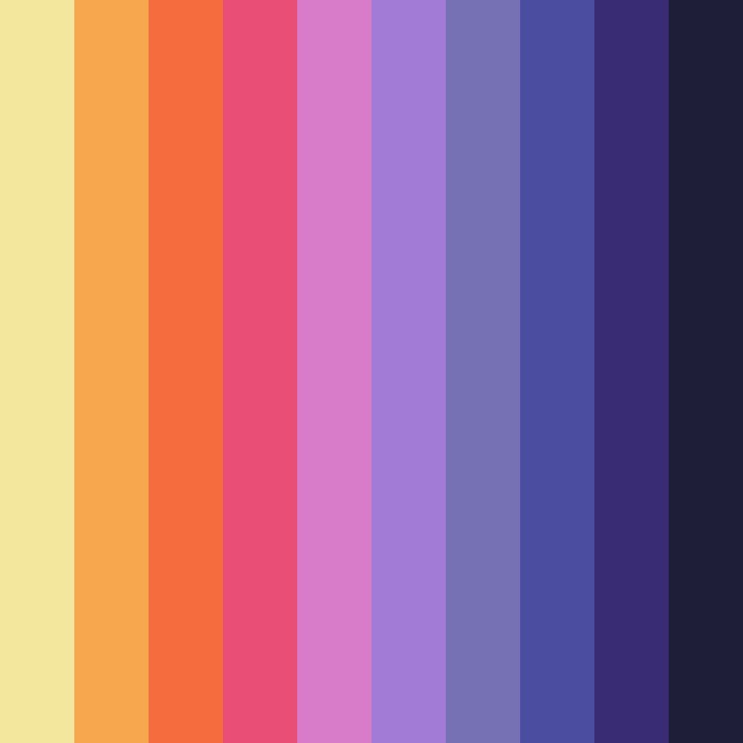 Download violet nebula color palette PNG image (square)