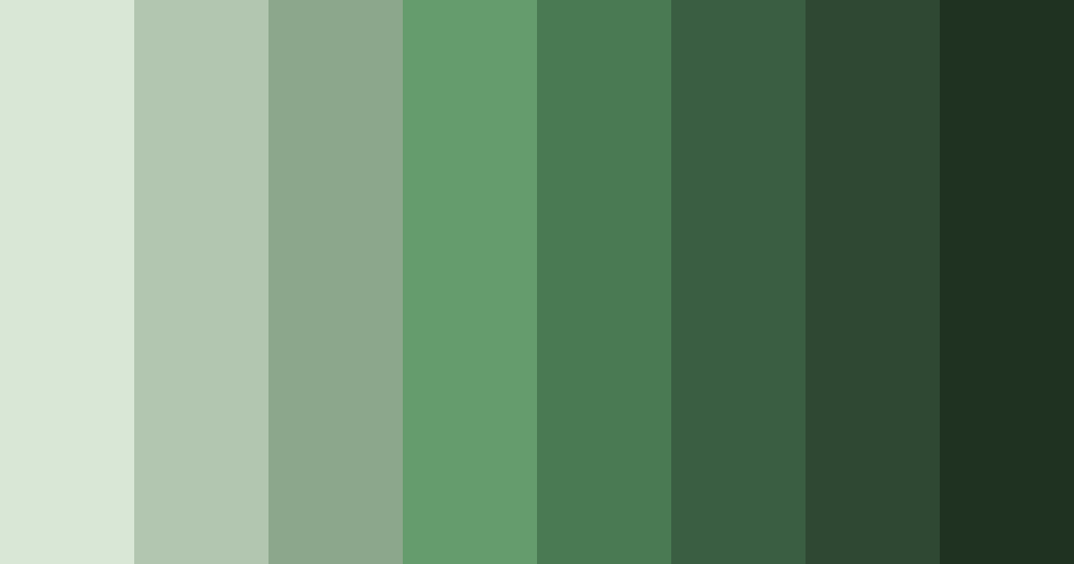 Download earthy green shades color palette PNG image (landscape)