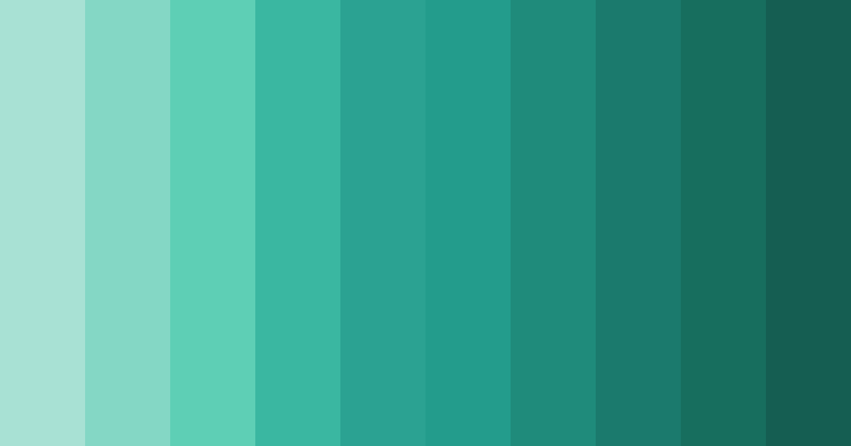 Download mint green shades color palette PNG image (landscape)