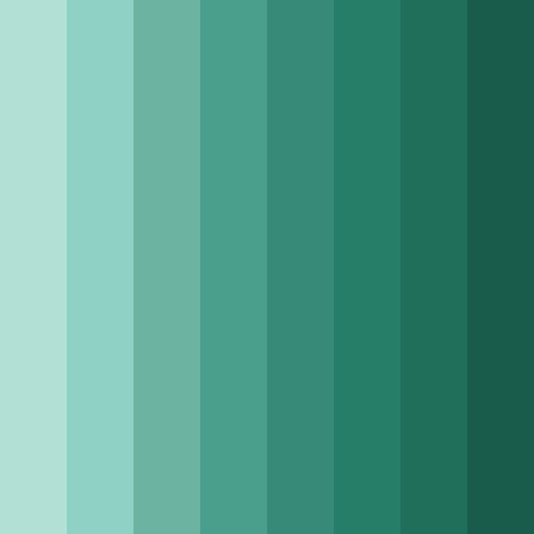 Download teal green shades color palette PNG image (square)