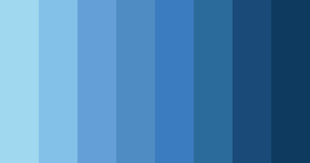 Download shades of blue color palette PNG image (landscape)