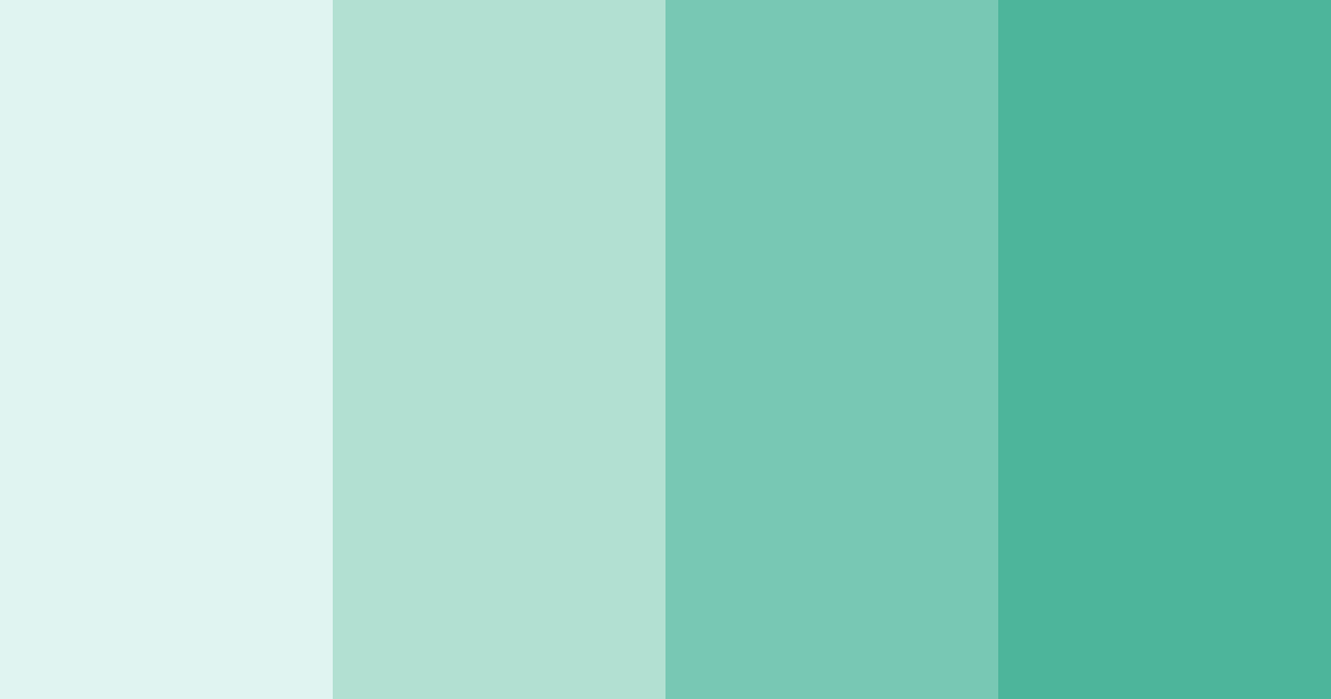 Download shades of teal color palette PNG image (landscape)