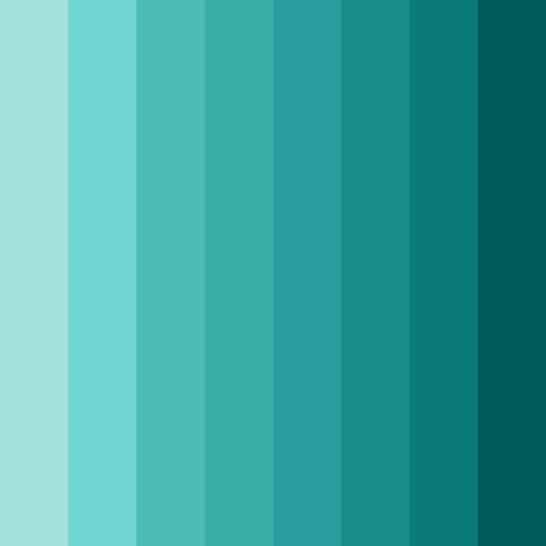 Download teal shades color palette PNG image (square)