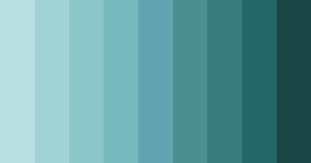 Download shades of teal color palette PNG image (landscape)