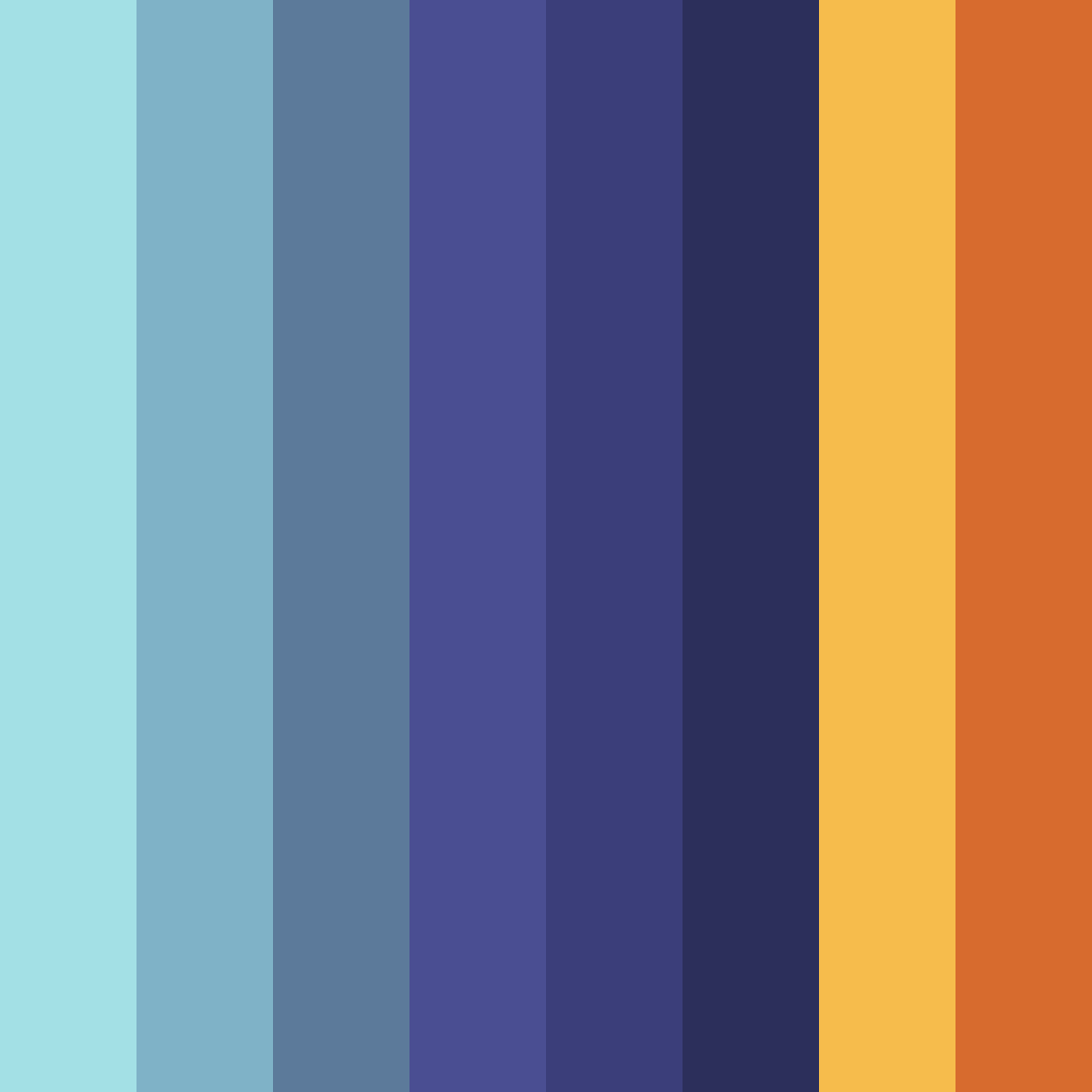 Download dark cyan dream color palette PNG image (square)