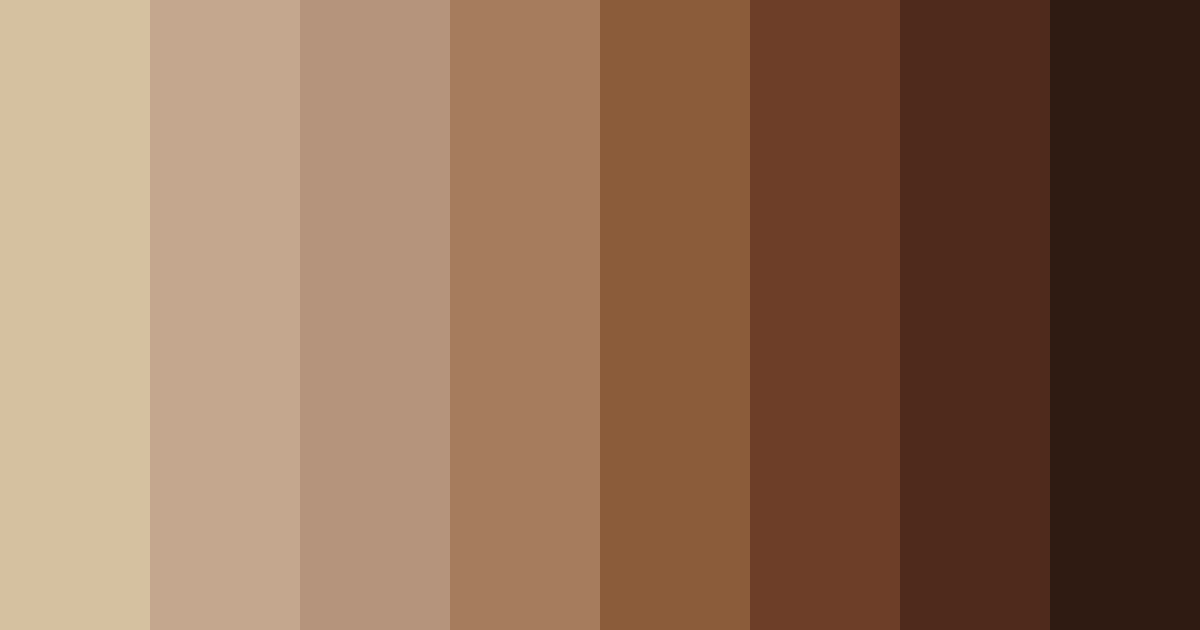 Download earthy brown shades color palette PNG image (landscape)
