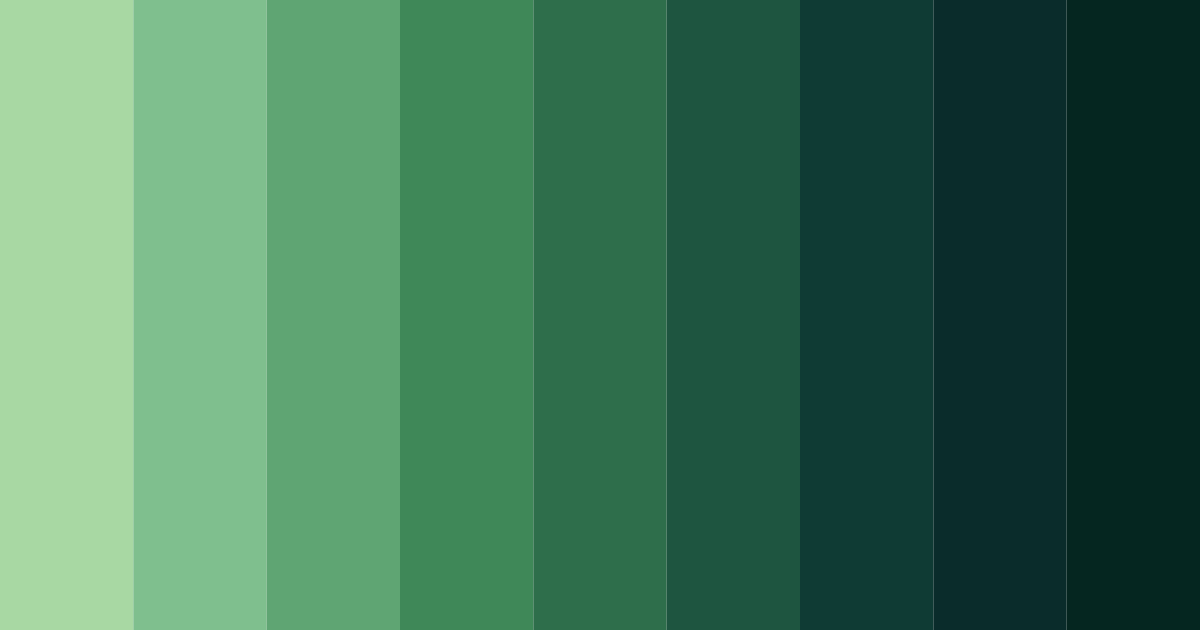 Download deep green shades color palette PNG image (landscape)