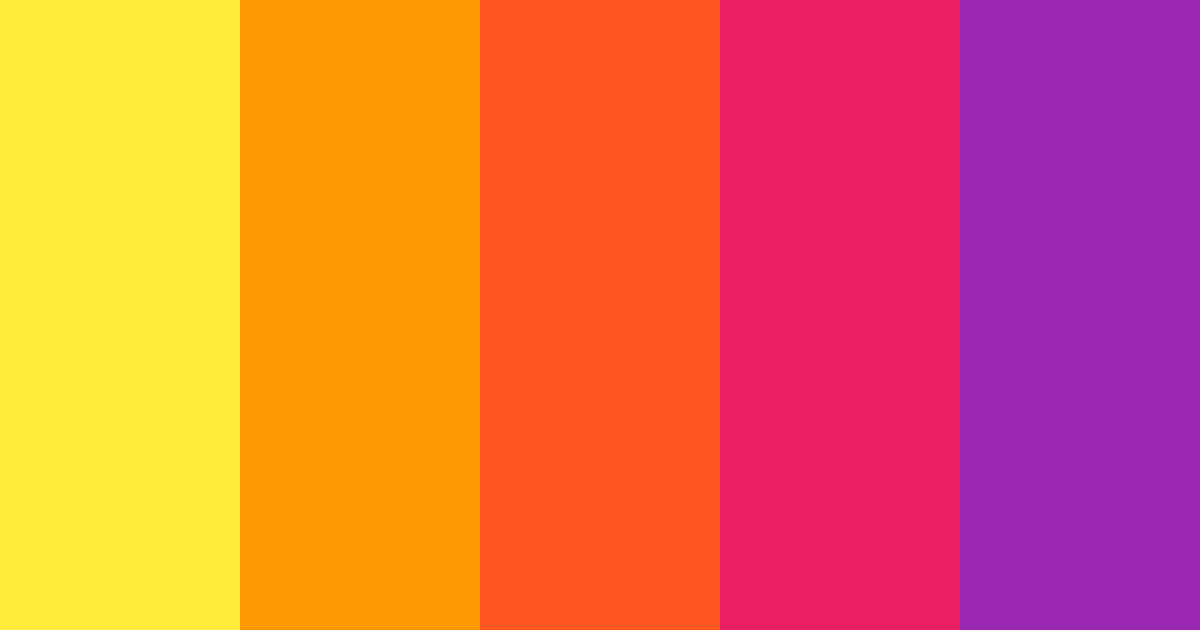 Download vibrant yellow orange pink color palette PNG image (landscape)