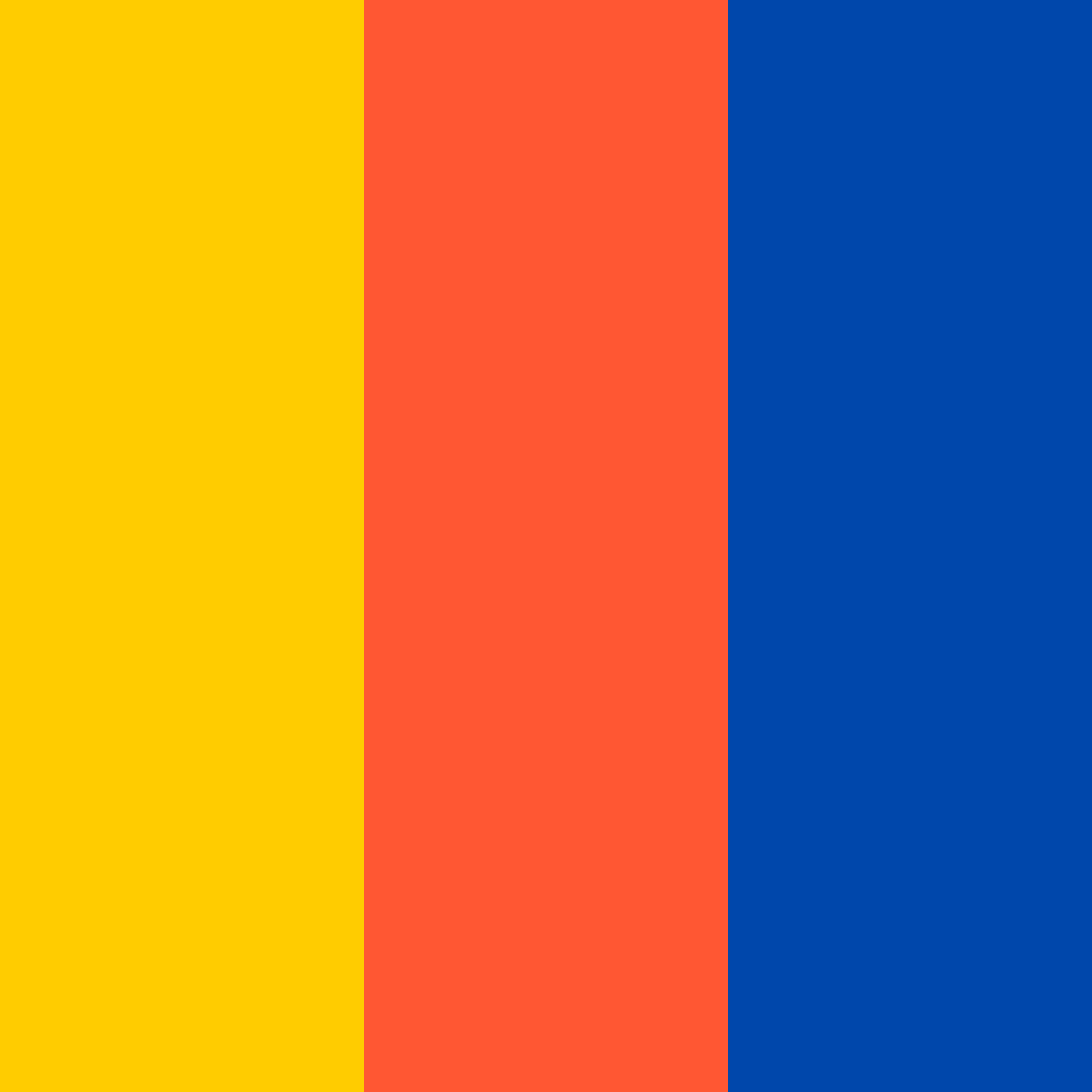 Download bright red and blue with yellow color palette PNG image (square)