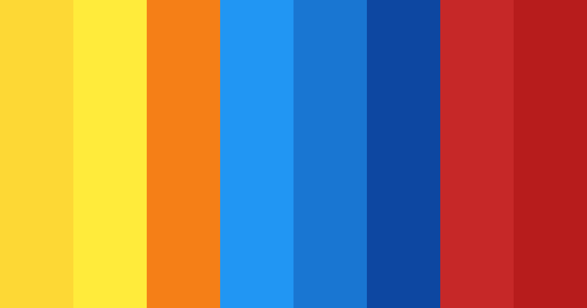 Download vibrant red, blue, and yellow color palette PNG image (landscape)