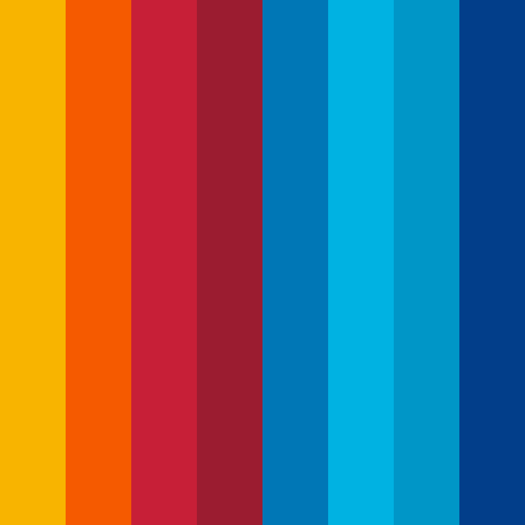 Download vibrant red and blue color palette PNG image (square)