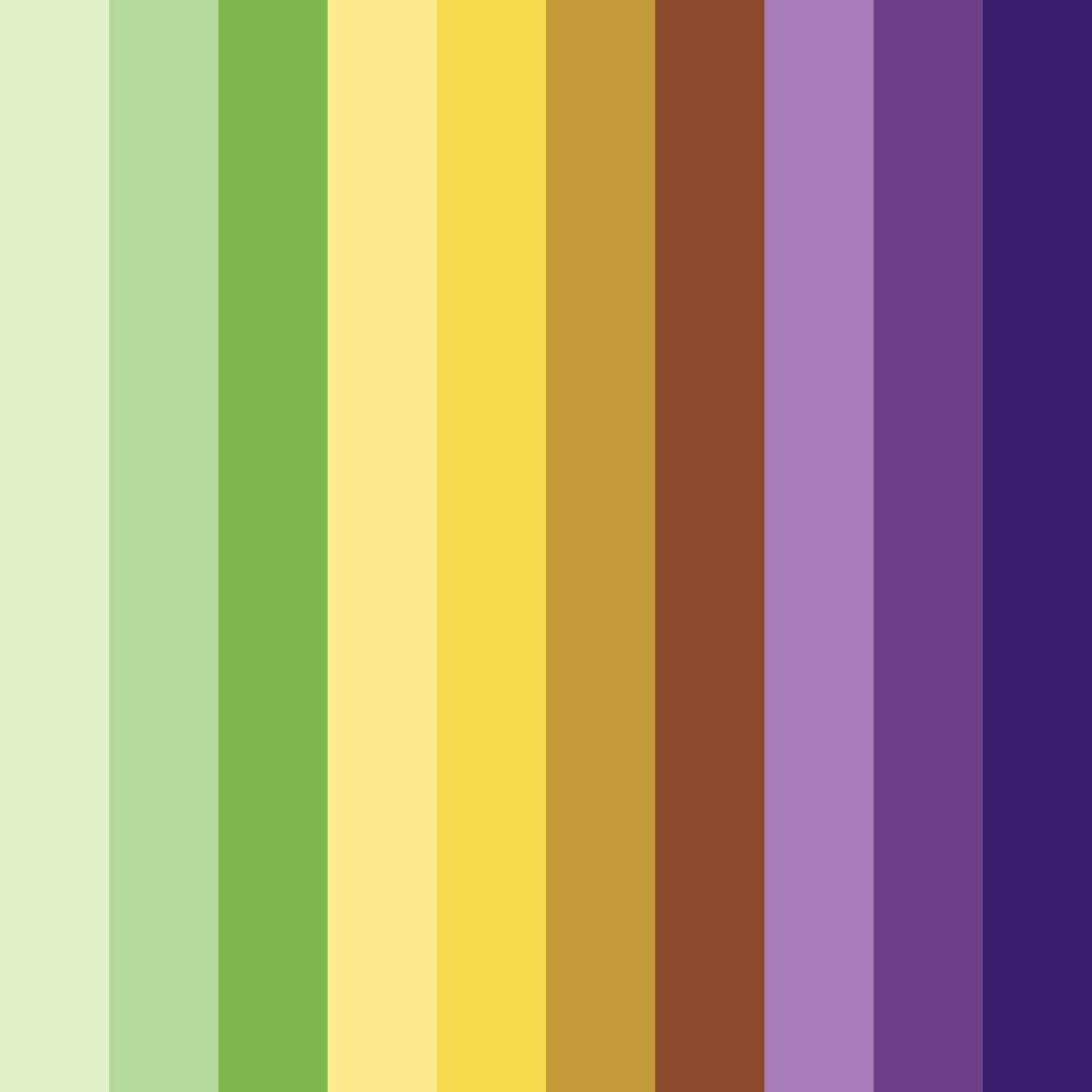 Download shades of green and purple color palette PNG image (square)