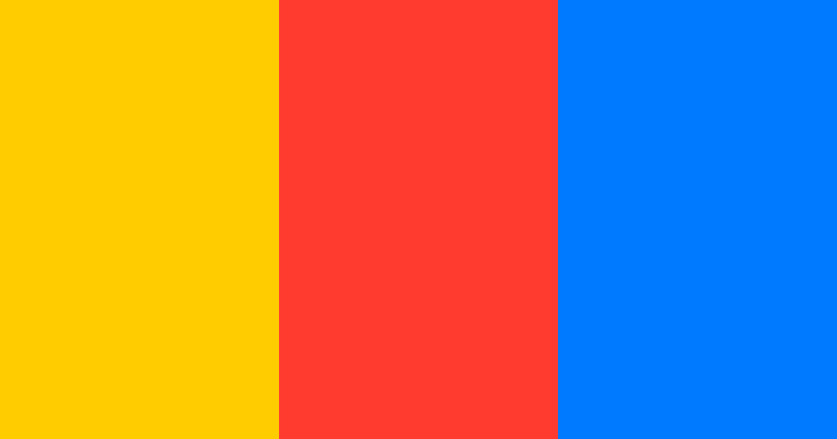 Download vivid red, blue, and yellow color palette PNG image (landscape)