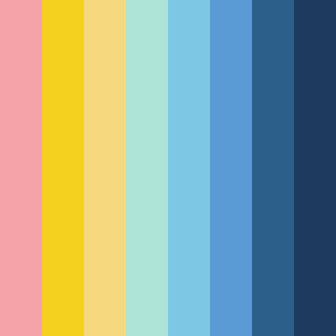 Download colorful blue color palette PNG image (square)