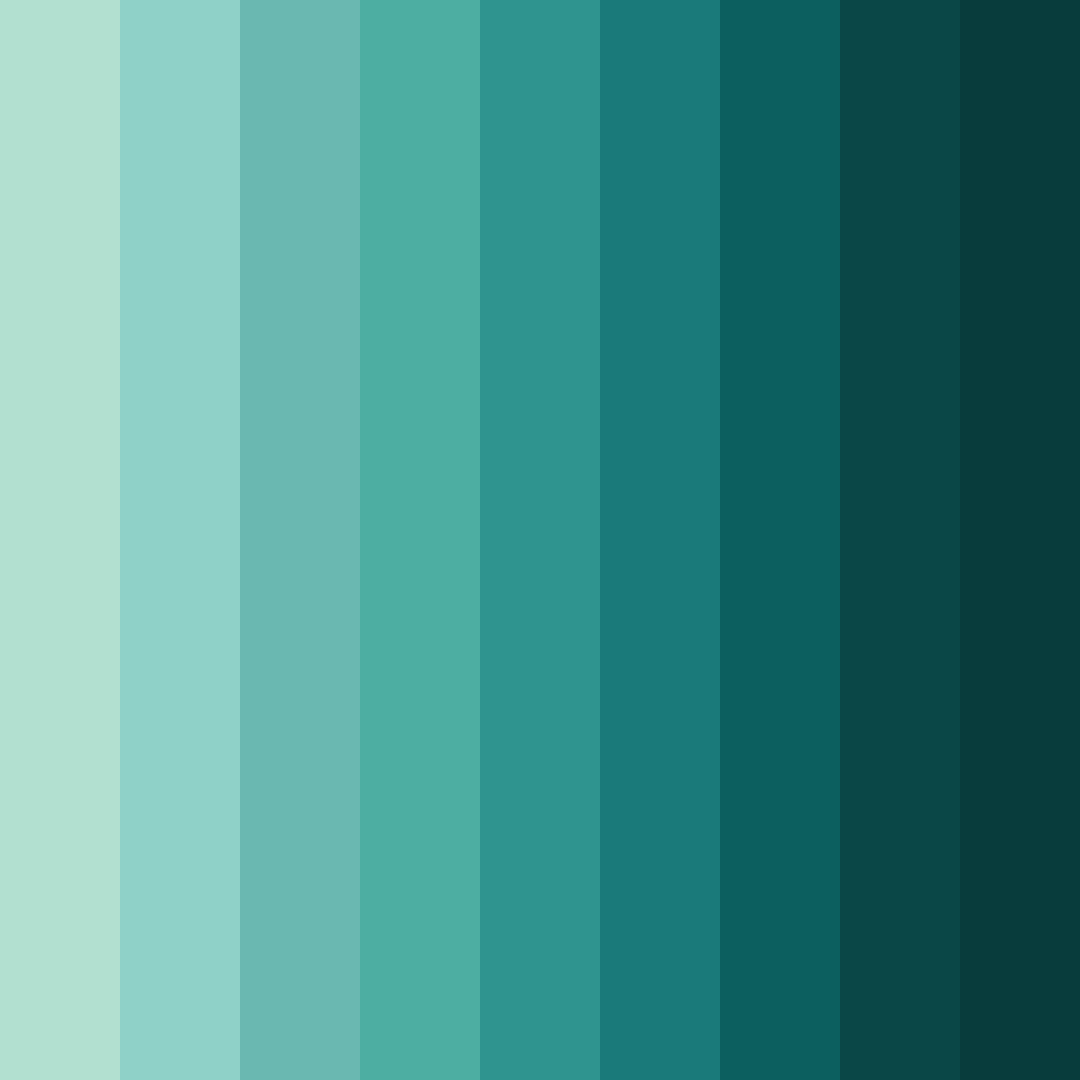 Download teal green serenity color palette PNG image (square)