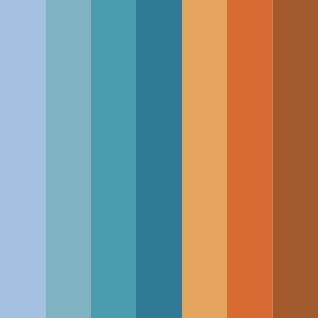 Download retro blue with warm accents color palette PNG image (square)