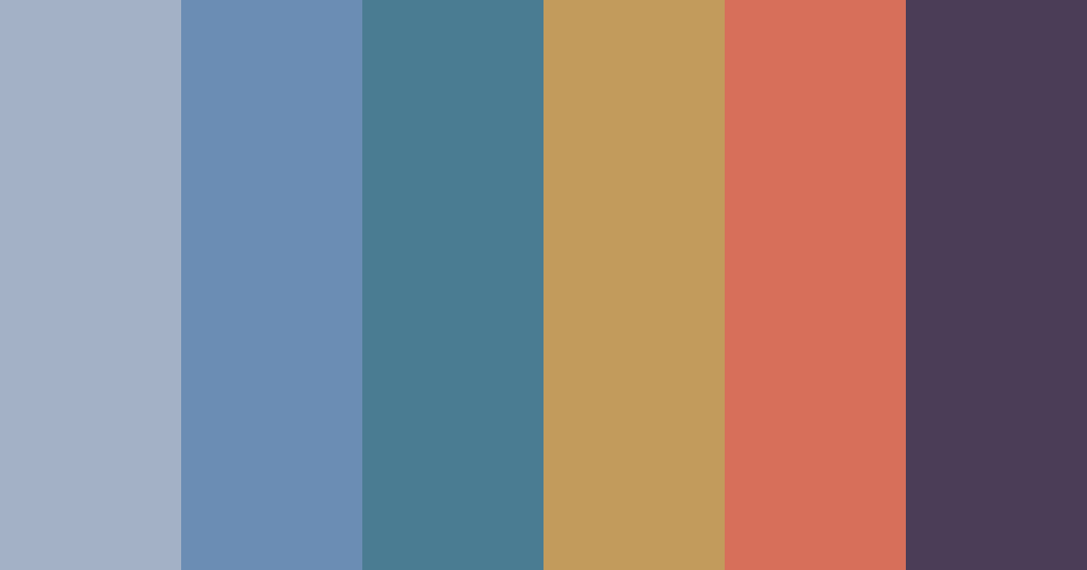 Download vintage twilight harmony color palette PNG image (landscape)