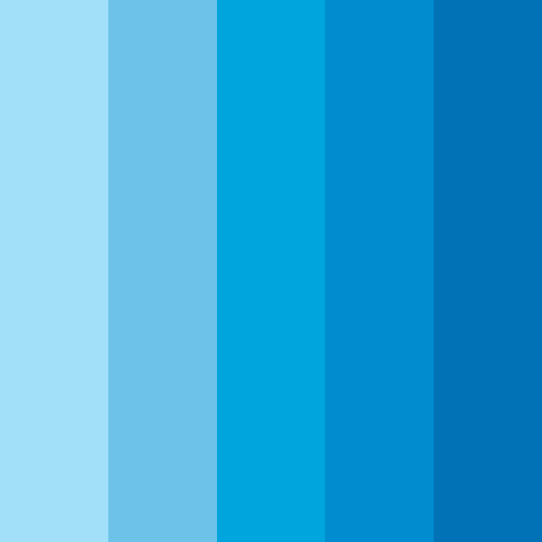 Download shades of blue color palette PNG image (square)