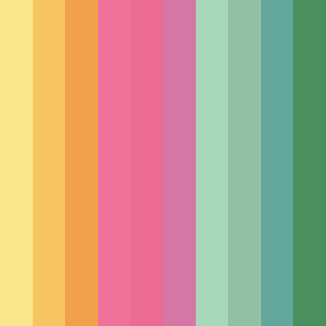 Download soft pink and green garden color palette PNG image (square)