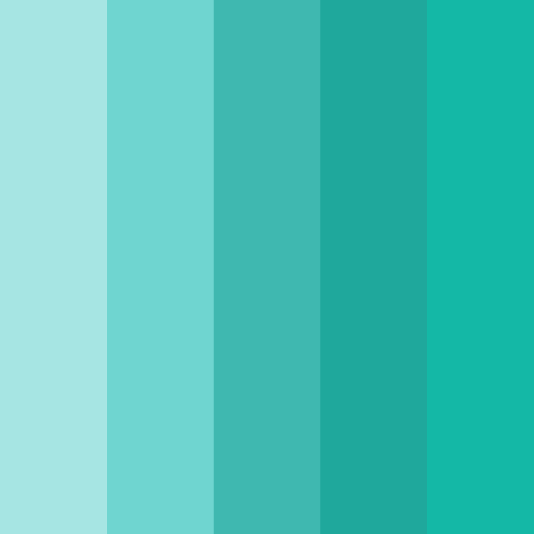 Download teal shades color palette PNG image (square)