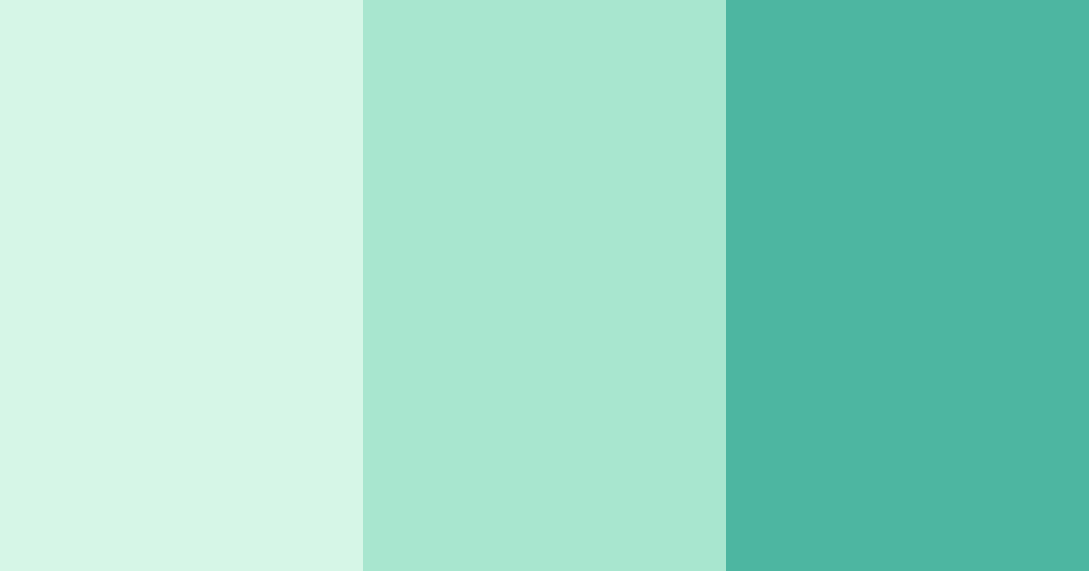 Download shades of mint color palette PNG image (landscape)