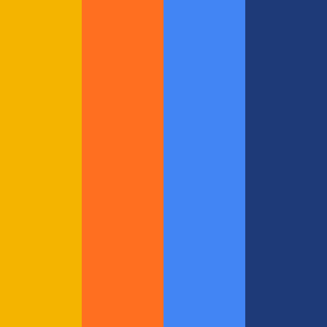 Download vibrant blue orange yellow color palette PNG image (square)