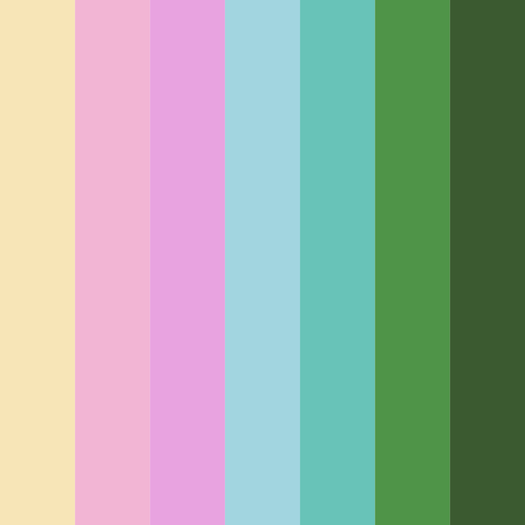 Download blooming serenity color palette PNG image (square)