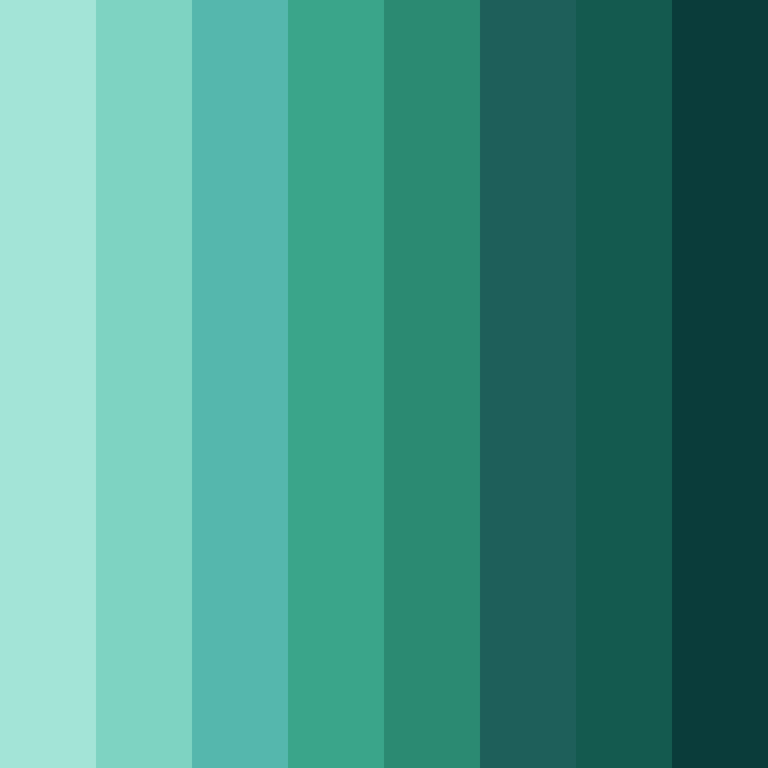 Download shades of green aqua color palette PNG image (square)